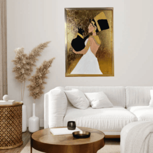 Golden Nefertiti 24 k Gold leaf Modern Epoxy Resin Wall Art