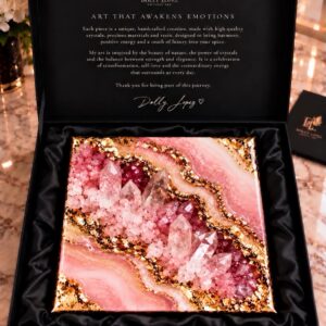 Mini Geode Resin Rosa Quartz Crystal 15 * 15 cm