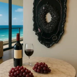 Black Smokey -Rainbow Quartz Crystal Epoxy Geode Resin Wall Art