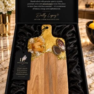 Golden Leaves Real Crystal  Cutting Board