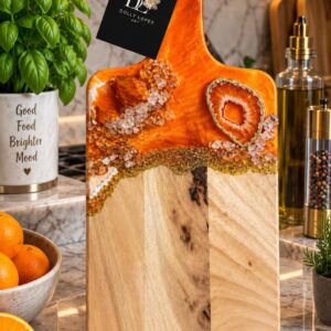 Orange Real Quartz Crystal  Cutting Board