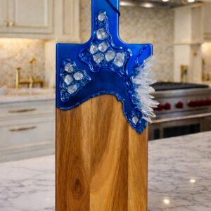 Blue Metallic  Quartz Crystal Cutting Board