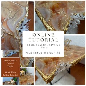 Resin Golden Quartz Crystal Table Workshop