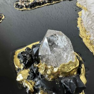 Black Quartz Queen Modern Crystal Epoxy Resin Geode Wall Art