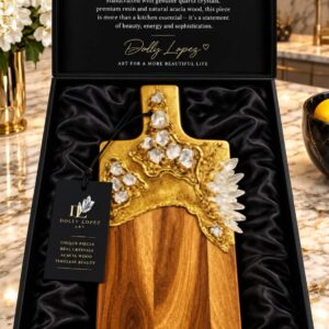 Gold Metallic Quartz Crystal Cutting Board