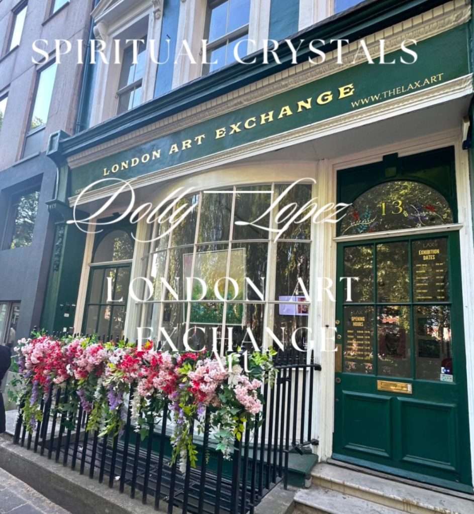 London Art Exchange 2025, Dolly Lopez Art, geode resin art, crystal artwork London, luxury spiritual art, contemporary resin artist UK, international art exhibition, amethyst and quartz art, high-end epoxy creations