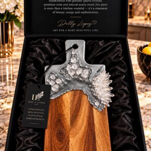 Crystal Silver Metallic Quartz Crystal Cutting Board