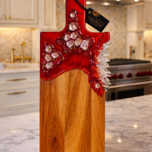 Lipstick Red Quartz Crystal Cutting Board