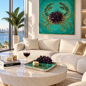 Amethyst Crab Luxury Epoxy Resin  Wall Art