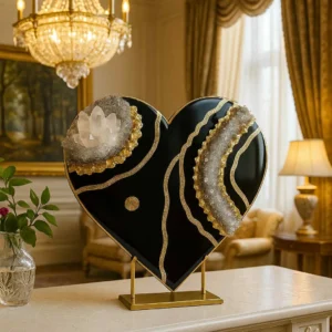 Crystal Heart Collection -Black Quartz Crystal Heart