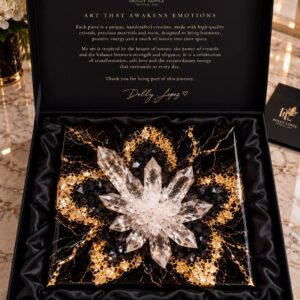 Luxury Geode Black Quartz Flower Gemstone Art 30* 30 cm
