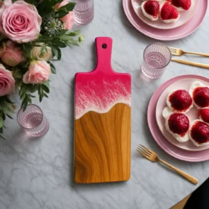 Ocean Pink Waves  Crystal Cutting Board