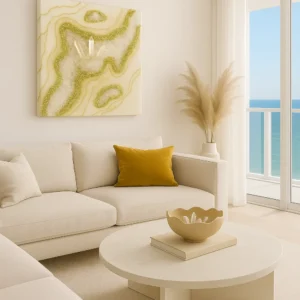 "Golden Serenity " Epoxy Resin Clear Quartz Luxury Geode Wall Art