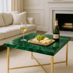 Green Malacithe Designer Resin Coffee Table Home Decor