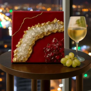 Mini Luxury Geode Resin Bordaeux Quartz Crystal Home Decor 15 * 15 cm