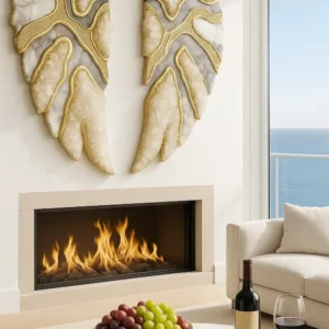 XL White Angel Wings  Quartz Luxury Epoxy Resin  Wall Art 100*40 cm