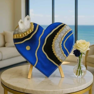 Crystal Heart Collection -Blue  Quartz Crystal Heart