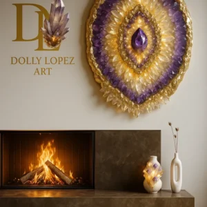 Purple Eye Amethyst  Luxury Epoxy Resin  Wall Art