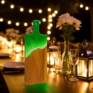 Ocean Neon Green Waves  Crystal Cutting Board