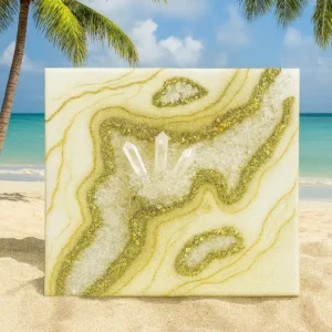 Luxury Geode Resin White Quartz Crystal Home Decor 30* 30 cm