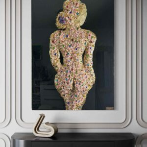 "Gold Rose Quartz Jewel Goddess" – Luxury Crystal Resin Gemstone  Art