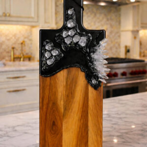 Black Metallic Quartz Crystal Cutting Board