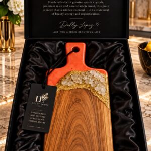 Coral Red Real Quartz Crystal Cutting Board