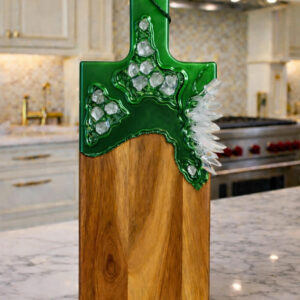 Green Metallic Quartz Crystal Cutting Board