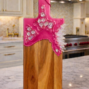 Crystal Pink  Metallic Quartz Crysal Cutting Board