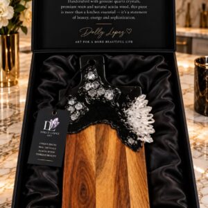 Black Metallic Quartz Crystal Cutting Board
