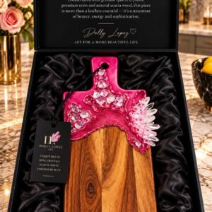 Crystal Pink  Metallic Quartz Crysal Cutting Board