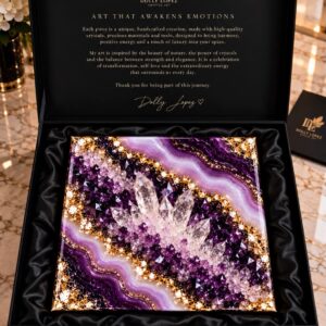 Luxury Geode Resin Purple Quartz Crystal Home Decor 30* 30 cm