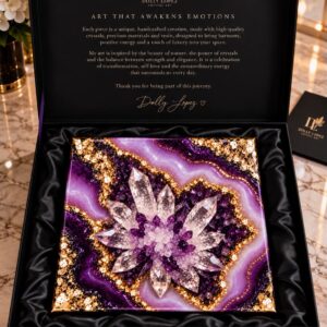 Luxury Geode Resin Purple Quartz Crystal Home Decor 30* 30 cm