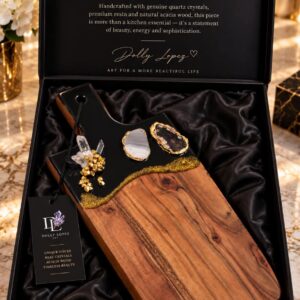 Black Clear Quartz Crystal Cutting Board